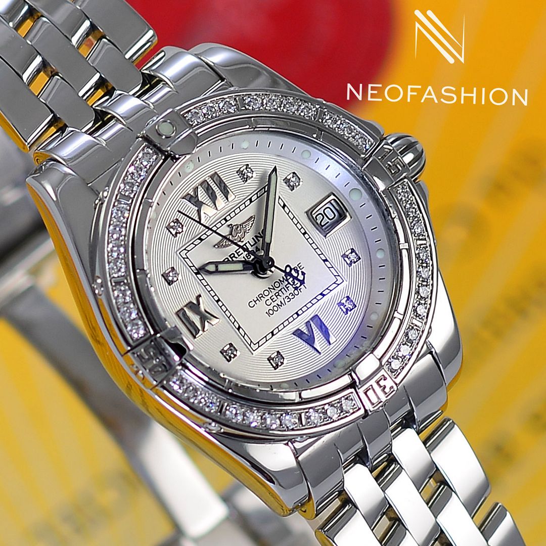 BREITLING COCKPIT LADY FACTORY ORIGINAL DIAMOND DIAL & BEZEL LADIES