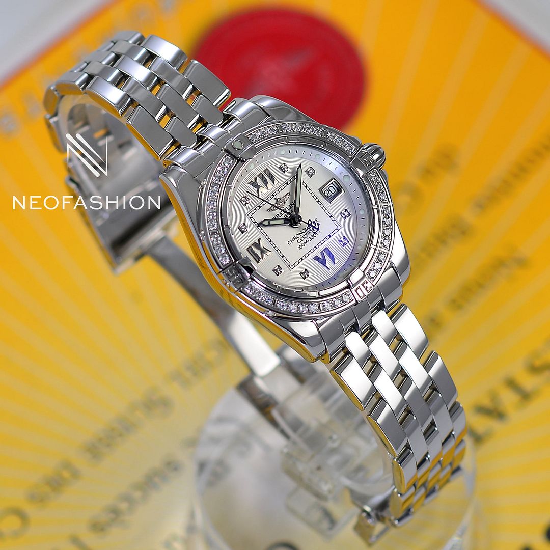BREITLING COCKPIT LADY FACTORY ORIGINAL DIAMOND DIAL & BEZEL LADIES