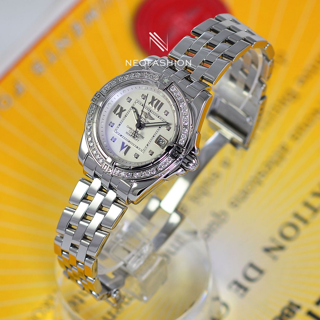 BREITLING COCKPIT LADY FACTORY ORIGINAL DIAMOND DIAL & BEZEL LADIES