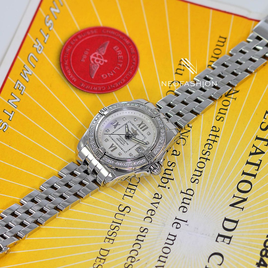 BREITLING COCKPIT LADY FACTORY ORIGINAL DIAMOND DIAL & BEZEL LADIES